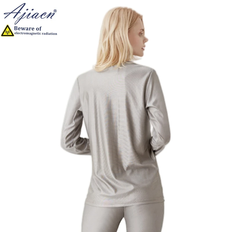 Ropa interior larga para mujer, 100% de fibra de plata antiradiación, protección contra radiación electromagnética para teléfono, ropa interior para hombre