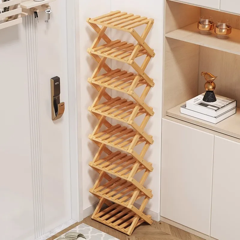 

Складная полка для обуви, маленькая узкая дверь, бытовой многослойный простой шкаф для обуви в общежитии, новинка 2025 года, популярный компактный артефакт