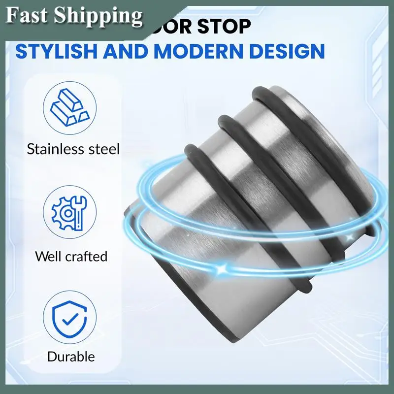 

-MEOF Stainless Steel Door Stopper, Household Anti-Collision Door Stop, Perforation-Free Silent Door Stop