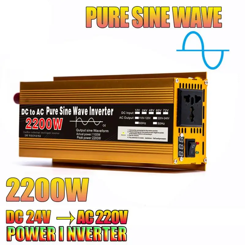 Inverter 12v 220v Pure Sine Wave 1600W-3000W Transformer Convert Multi-function Socket Converter Car inverter