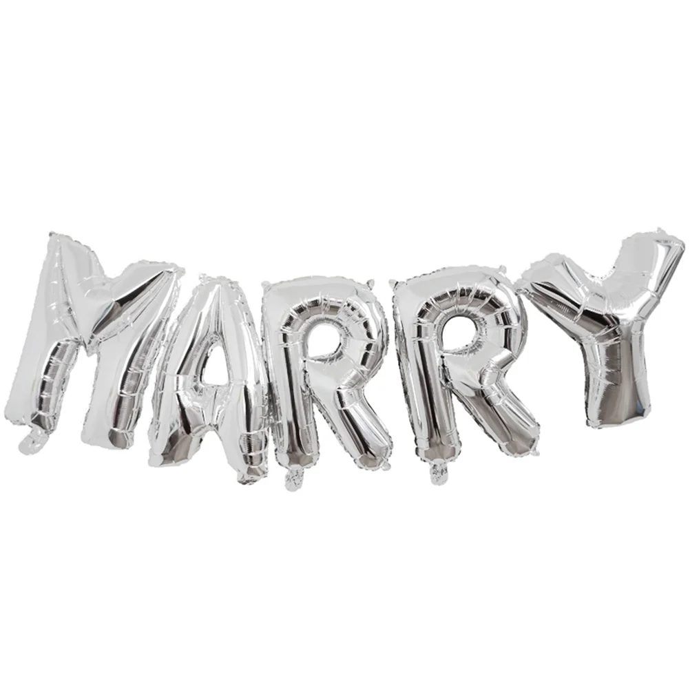 

1Set Marry Me Letter Balloons Wedding Party Decoration Silver Foil Balloons for Party Wedding Decorations Backdrop Happy