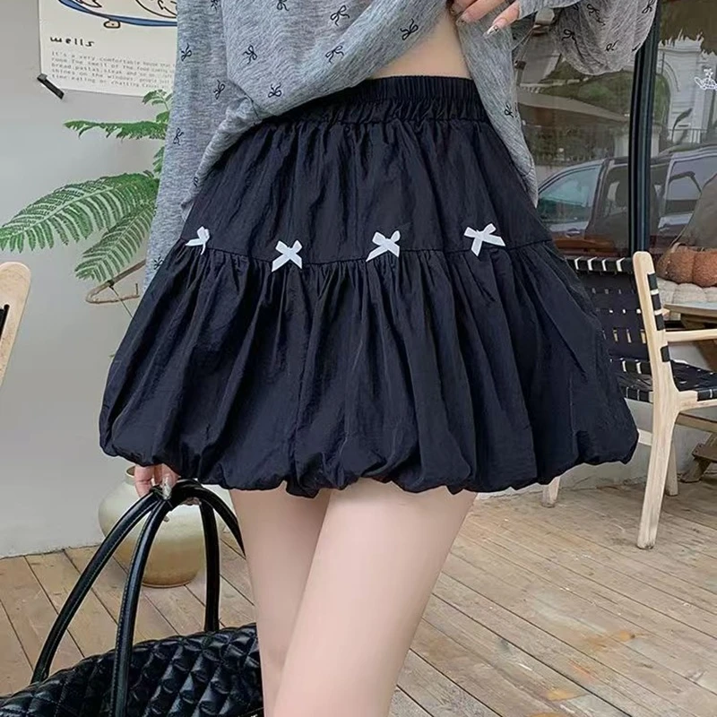 

Эластичная белая юбка с завязками на высокой талии, женская летняя универсальная юбка А-силуэта маленького размера, стройнящая фигуру