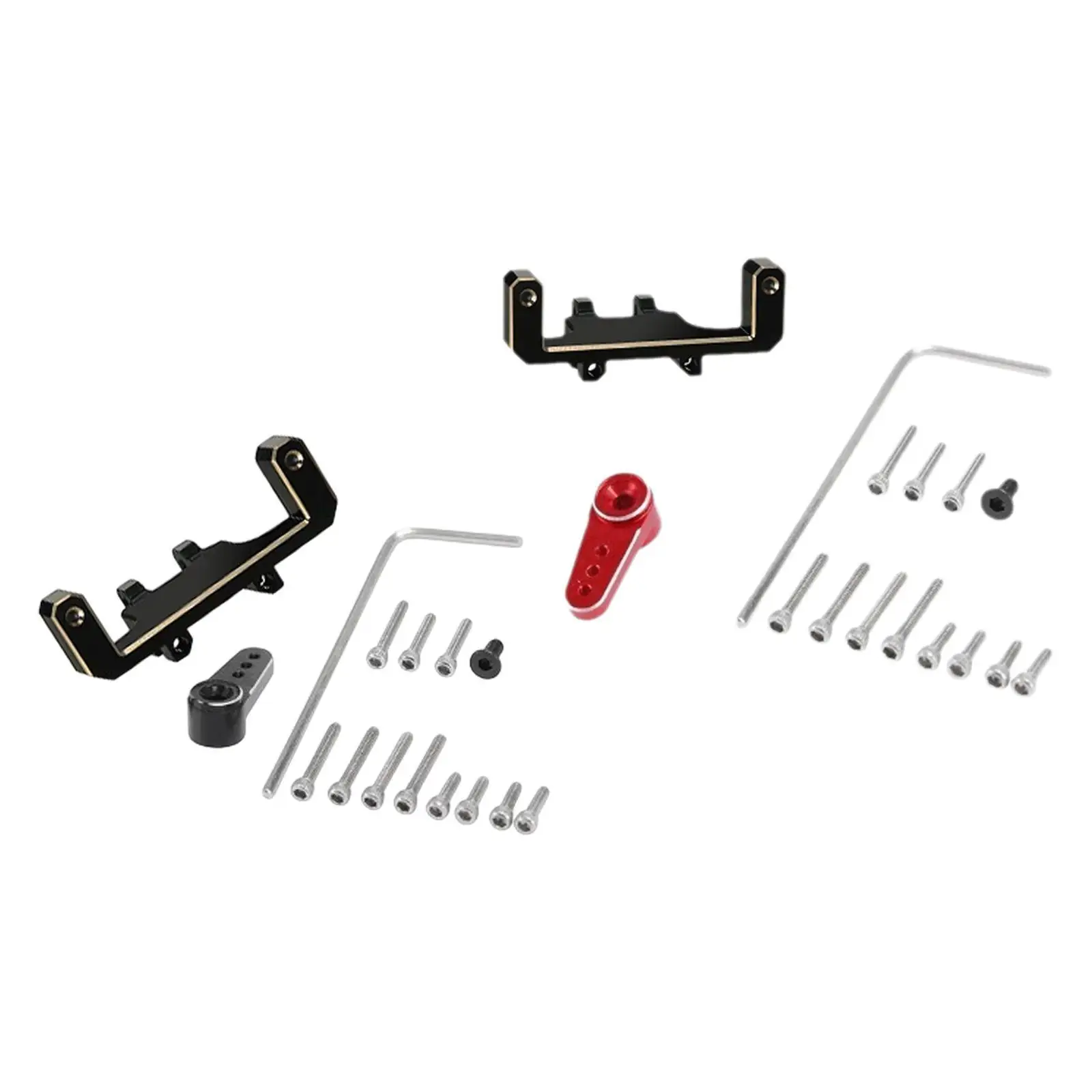Brass RC Servo Bracket Arm Set Servo Support Easy to Install Servomechanism Bracket with Arm for Axi00002 SCX24 Axi00001 C10