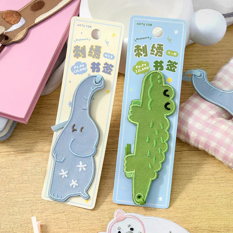 Cute Animal Bookmarks Cloth Bookmark Aesthetic Book Page Holder Stationery Reading Accessories