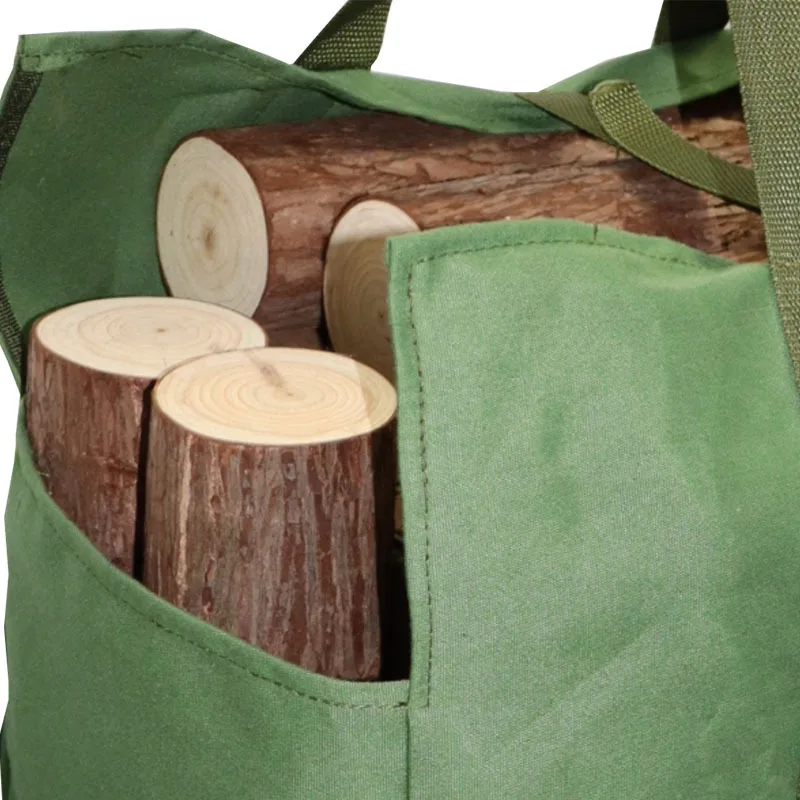 Firewood Carrier Bag Tear-Resistant Waxed Canvas Firewood Tote Bag Folding Storage Log Tote Bag Stove Accessories For Picnic