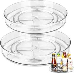 Lazy Susan-Organisateur de réfrigérateur coloré, organisateur de réfrigérateur rotatif T1 pour armoire de cuisine, 23 cm, 27 cm, épices