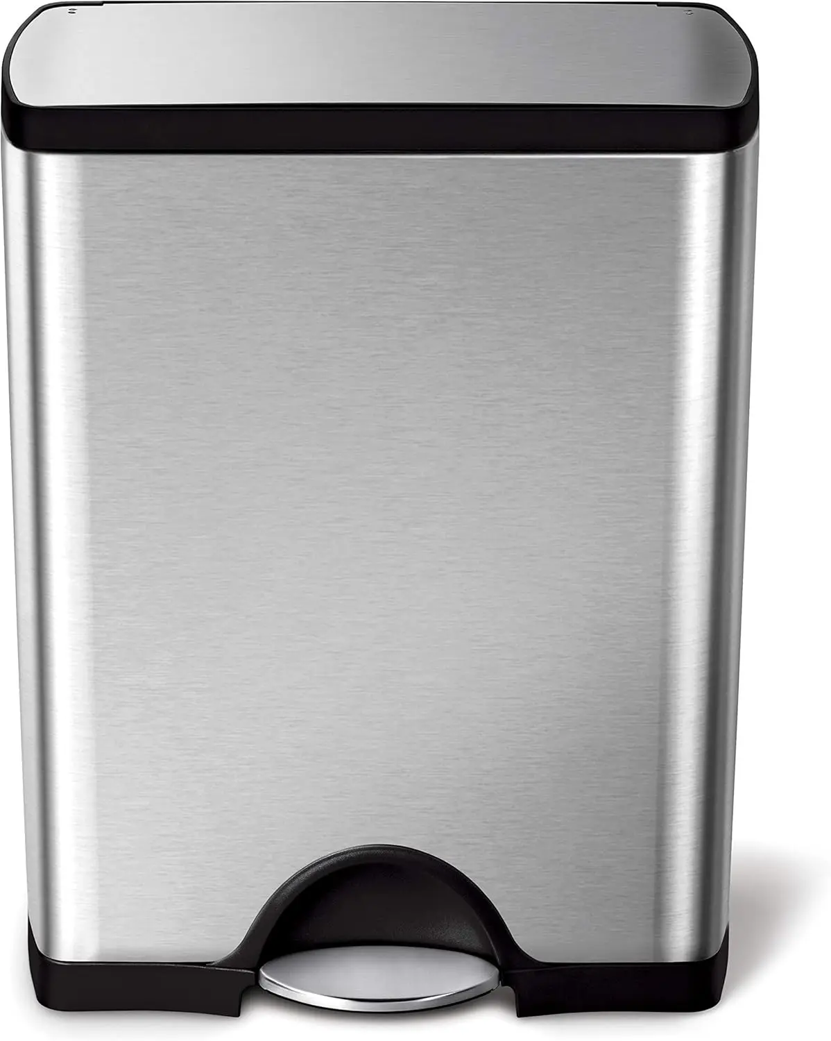 50 Liter / 13.0 Gallon Rectangular Kitchen Step Trash Can, Brushed Stainless Steel