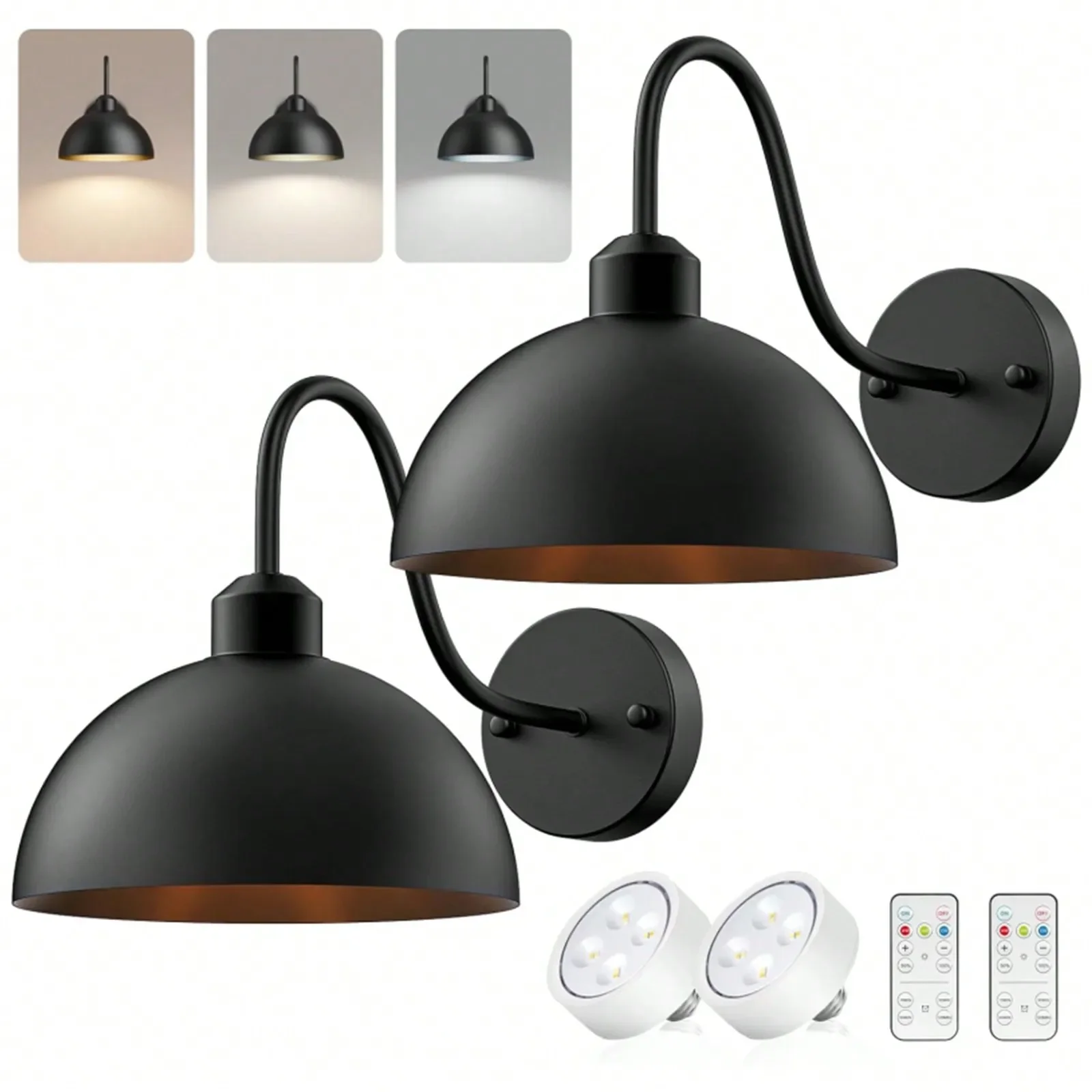 

2 PACK Battery Operated Wall Sconce, Wall Lights Battery Operated With Remote Control Wall Lamp LED Lights Black Wall Sconces For Indoor Bedroom Living Room Hallway