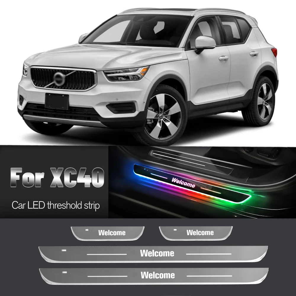 Car Door Sill Light For Volvo XC40 2017-2023 2018 2020 2021 2022 Customized Logo LED Welcome Threshold Pedal Lamp Accessories