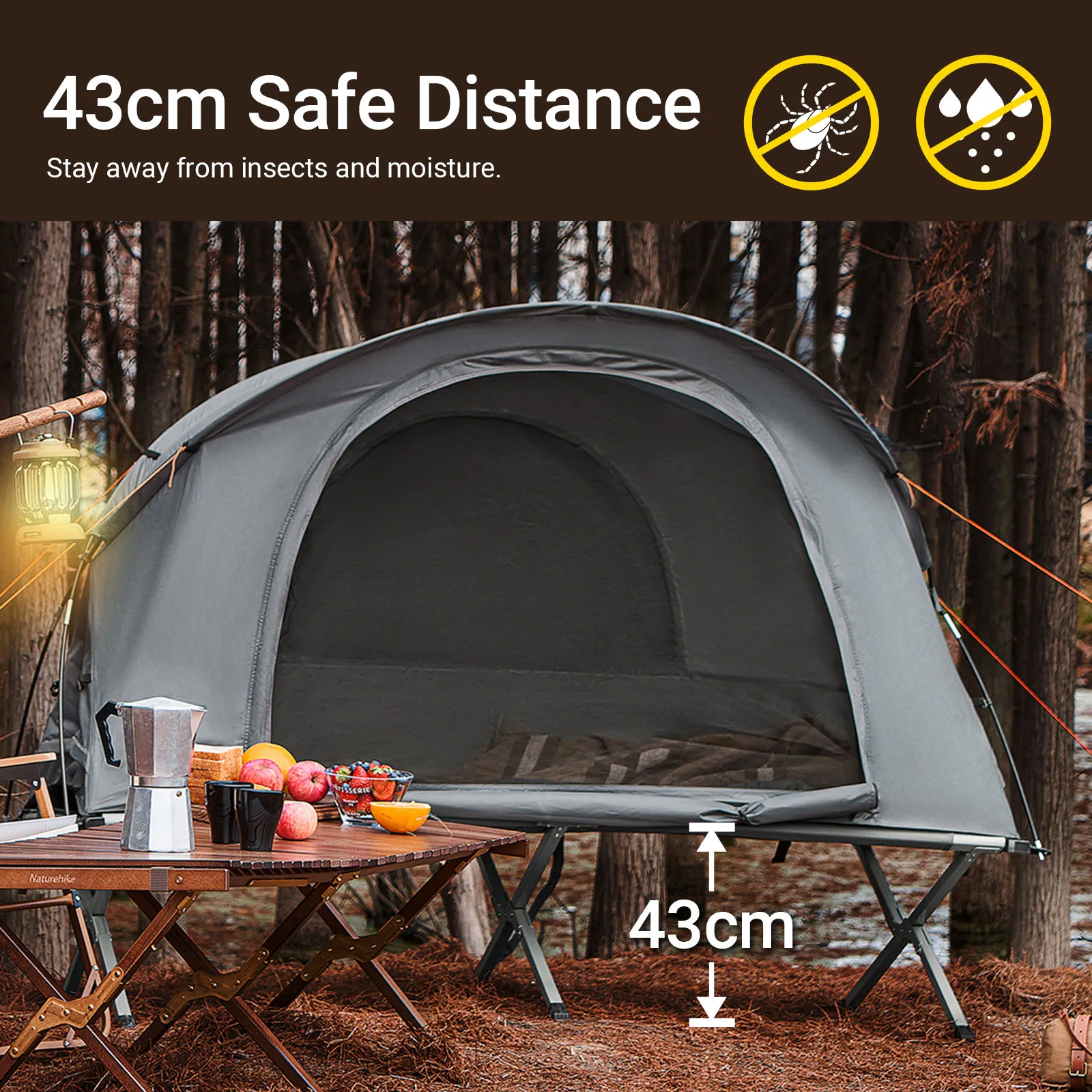 SoBuy OGS60-HG Survival-Zelt Feldbett Feldbett 4 in1 Camping Set mit Schlafsack Matratze und Zubehör Zelt 1 Person – Detail 6
