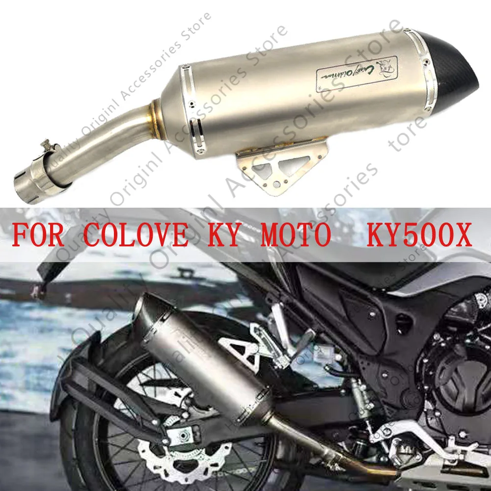 

KY500X Dedicated Turbo Exhaust Down Pipe Moto Silencer With Muffler For Colove KYMOTO KY500X KY 500X 500 X