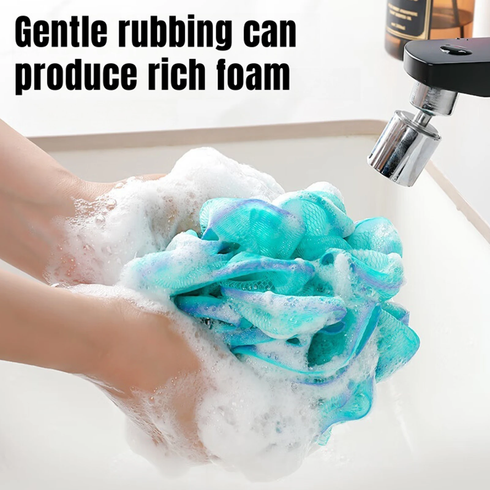 2PCS Exfoliating ฟองน้ําอาบน้ําชุดอาบน้ํา loofah ฟองน้ําอาบน้ําตาข่ายนุ่มฟองน้ําอาบน้ําลูกอุปกรณ์ห้องน้ําสําหรับสตรี, ผู้ชายห้องน้ํา