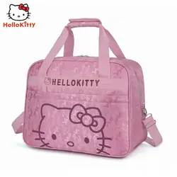 Anime Sanrio Hello Kittys Cute Cartoon torba podróżna o dużej pojemności krótka wycieczka wycieczka worek marynarski torba dla pań