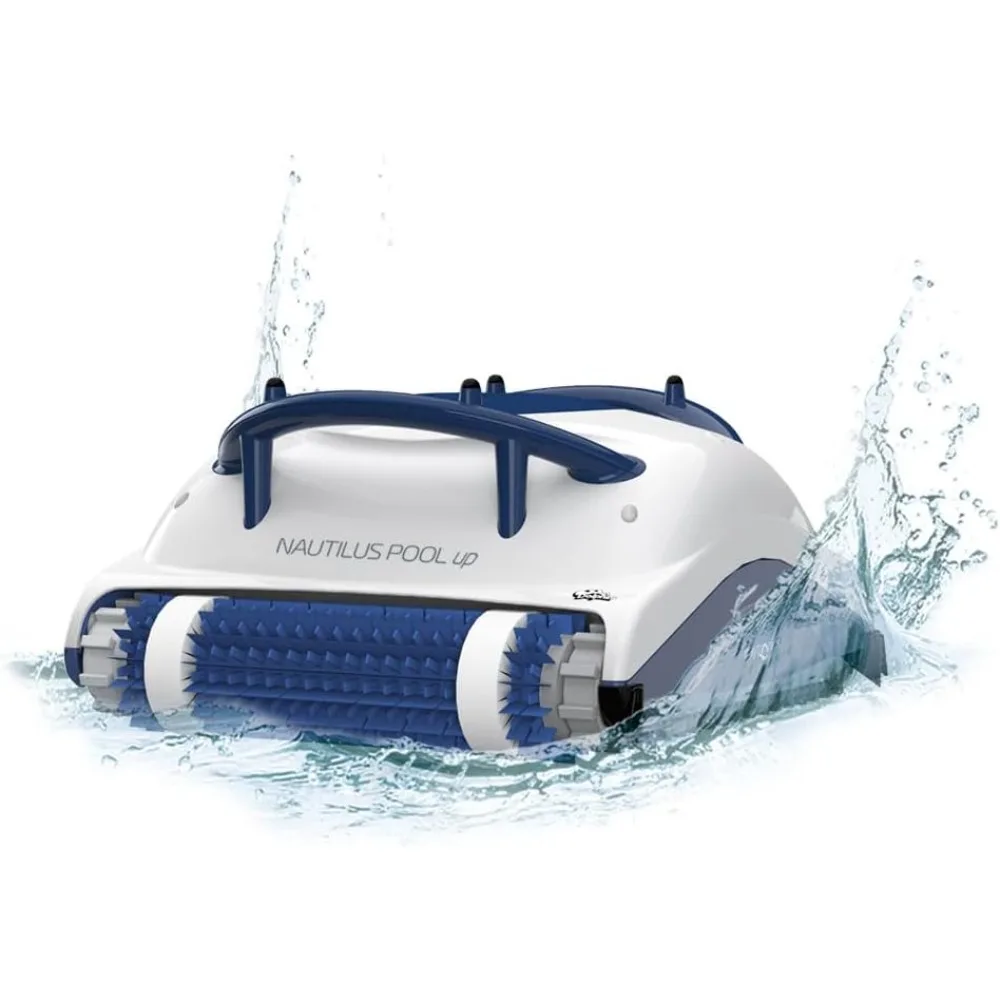 Aspirateur de piscine robot blanc, fonctionnement Plug and Play simple, Scrdécentrpool pour sols et murs, piscines jusqu'à 26 pieds de longueur