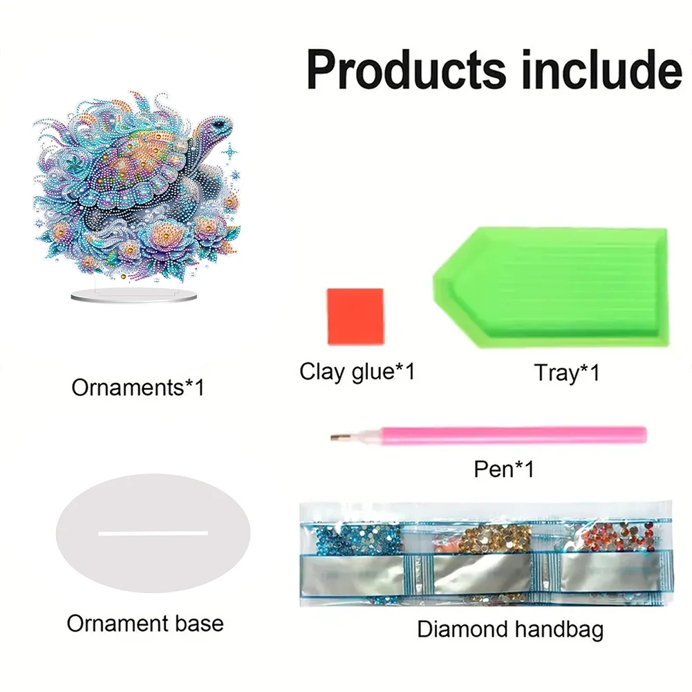 1개/세트 다이아몬드 아트 페인팅 장식 키트, DIY 다채로운 동물 수제 축제 인사 다이아몬드 생일 창의적 장식 선물