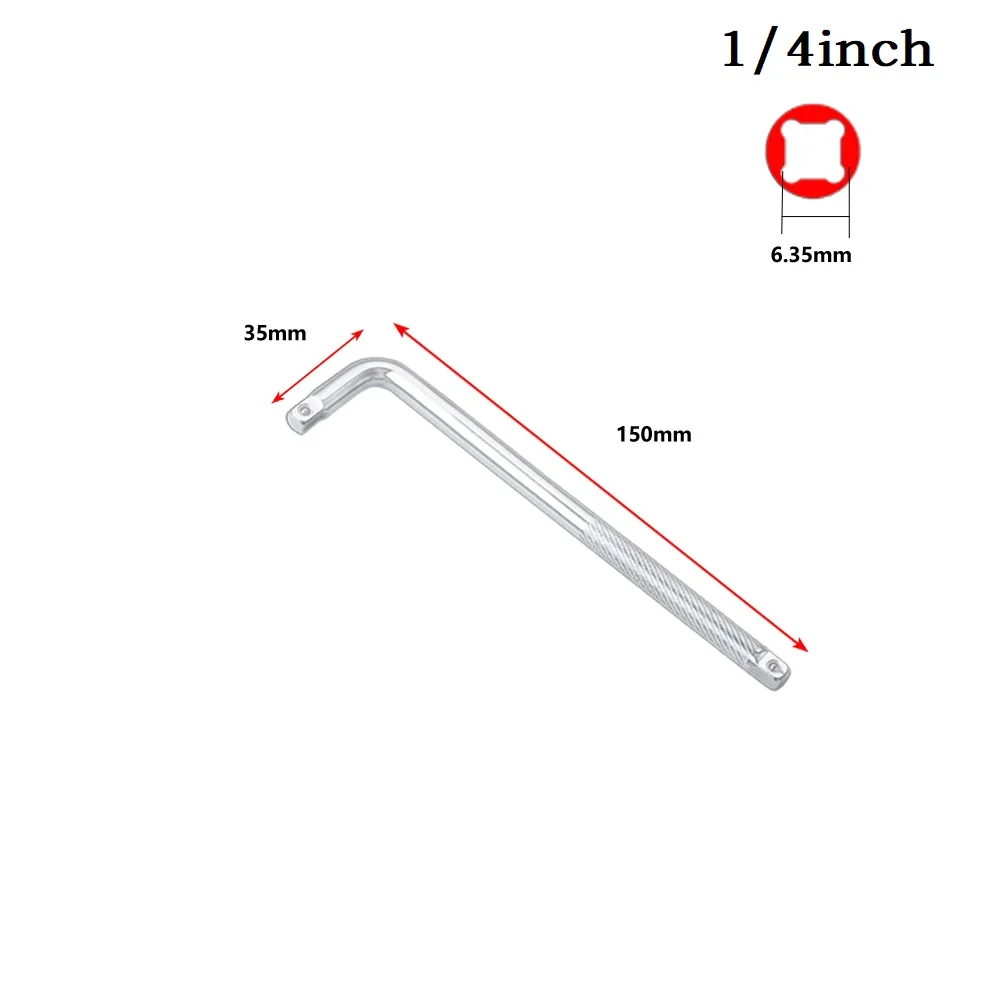 1pc Extension L-Type Shaped Double End Non-Slip Socket Bent Bar 1/4 Wrench  Bent Bar For Remove Fix Screw Nut