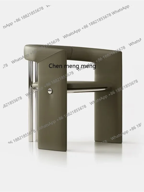 

Nordic, Stainless Steel Dining Chair Home Leather Dining Chair, Cafe Chair Sales Office Negotiation Chair