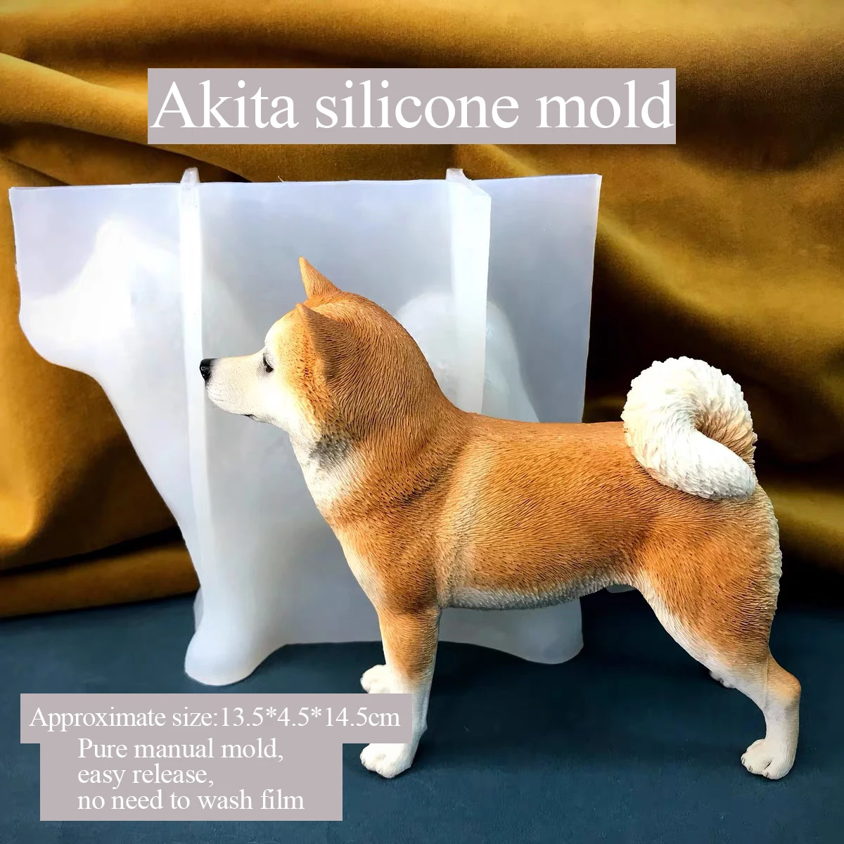 Akita Inu Silicone Mold, Aromatherapy Plaster, Manual 3D Three-Dimensional Mould, Cute Grinding Tools