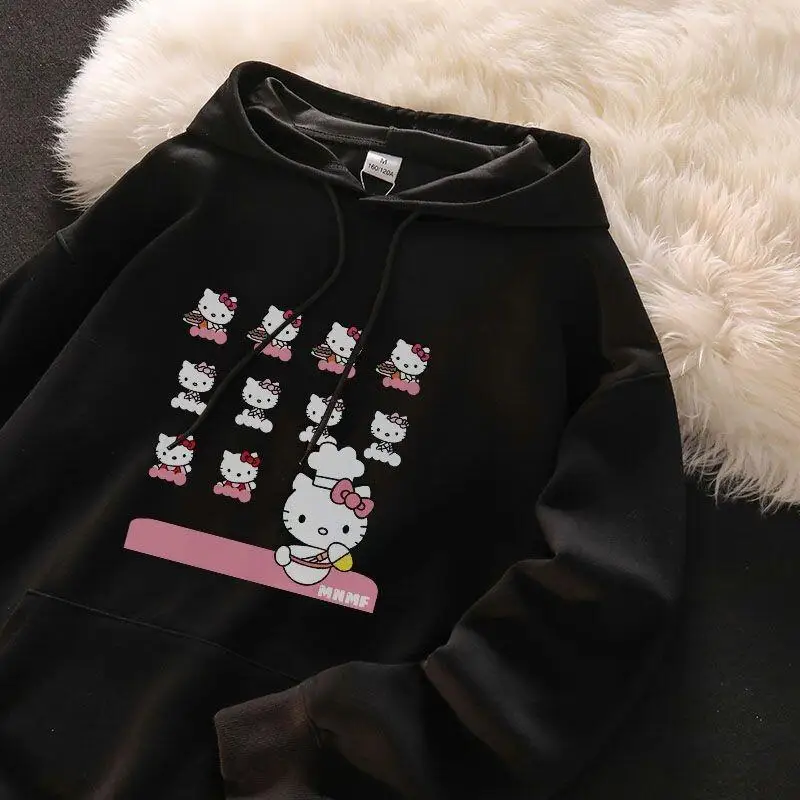

Sanrio Hello Kitty women's Hoodie Pullover coat tops Fleece Lined Thickened Autumn Winter Fashion Design New Style Cute Unique
