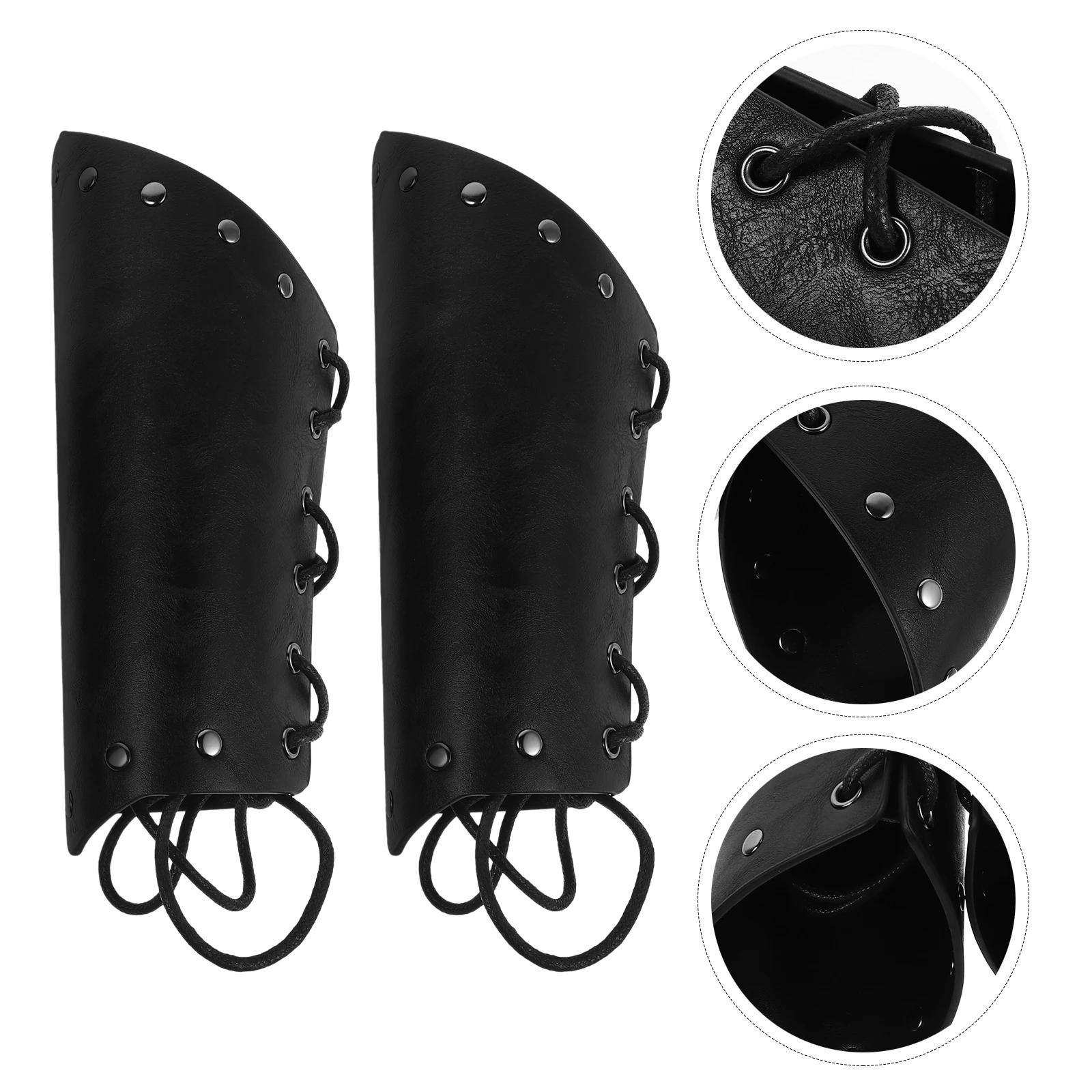 2 Stück mittelalterliche Armschienen, Armmanschette, Cosplay-Armband, Ritterwickel, Vintage-Design, PU-Material, praktische Handwerkskunst
