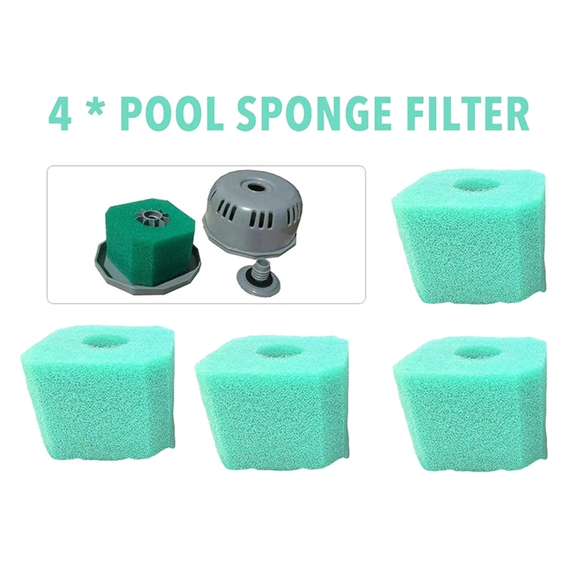 6Pcs Foam Filters Sponge Hot Tub Spa Sponge Reusable Washable Sponge Replacement For V1 S1 Green