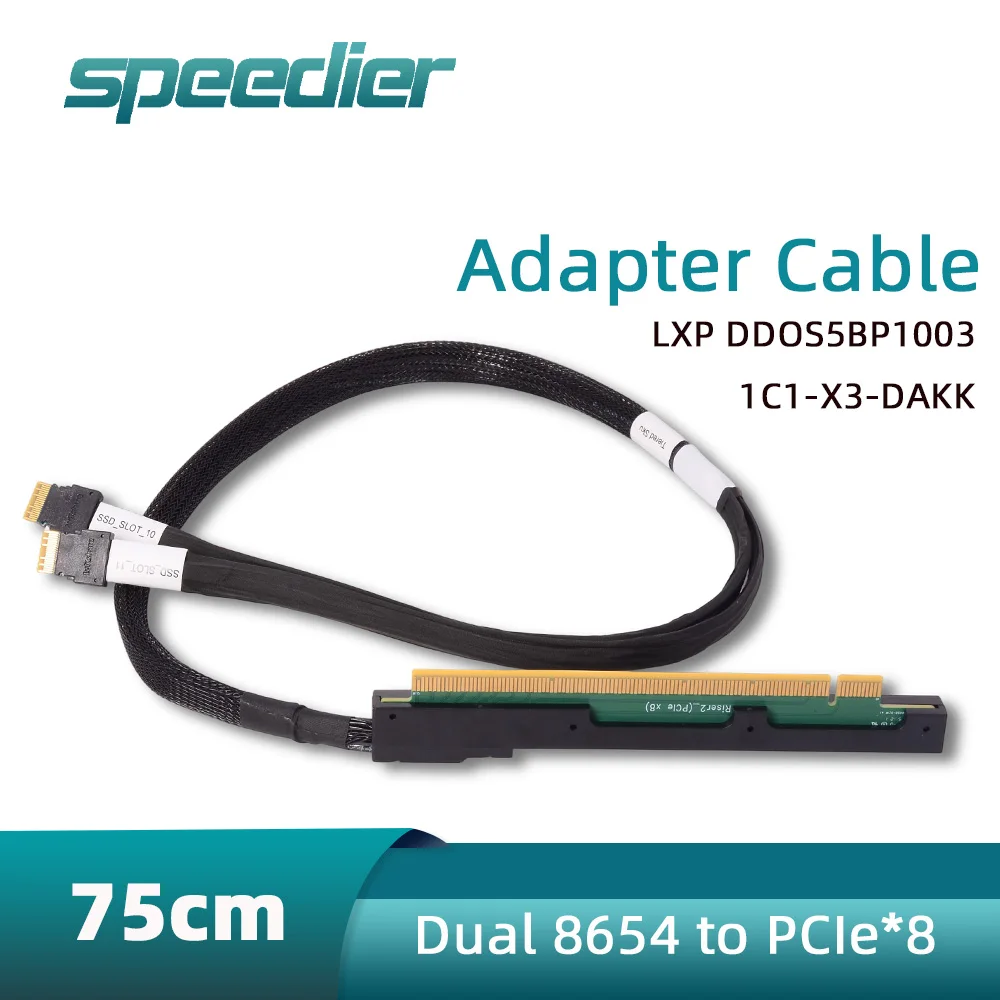 

Двойной кабель передачи данных 8654 4i к Pcie X8 Dada Многоуровневый артикул ‌ LXP DD0S5BP1003 Адаптер 1C1-X3-DAKK LXP Slim8654 Оригинальная резьба 0,7 м