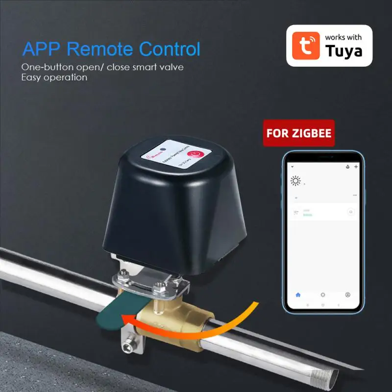 Tuya ZigBee Smart Control Gas Water Valve Wireless Smart Home Automation Control Valve With Alexa Google Assistant SmartLife