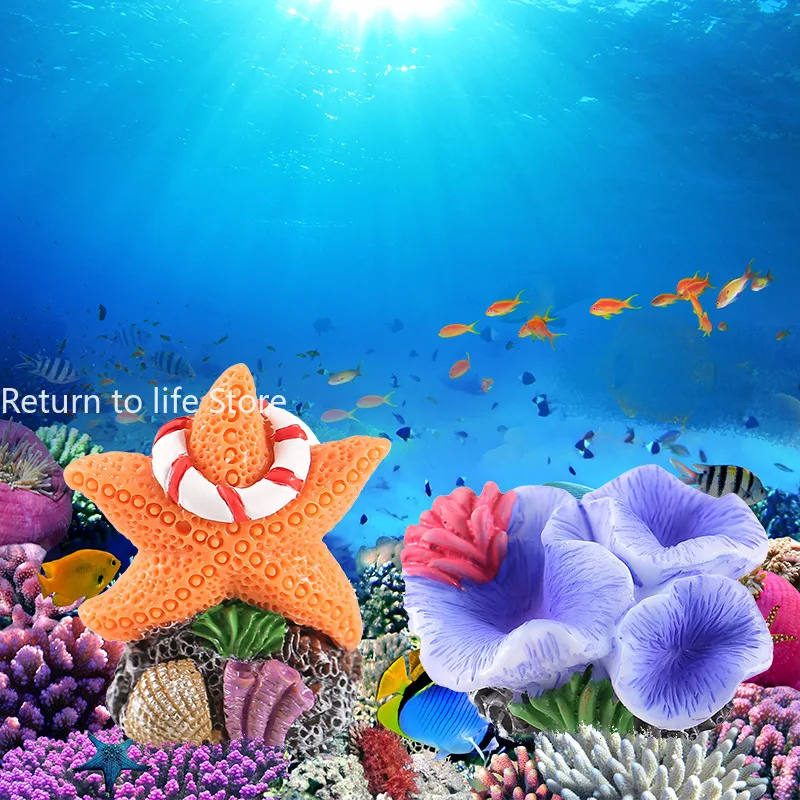 Simulated Coral Aquarium Fish Tank Farming Small Ornaments Gift Decoration Eight Melon Fish DIY Ornaments крышка для аквариума