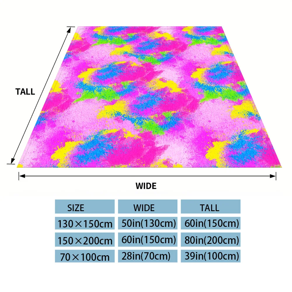 Bright Spray Paint Flannel Luxury Blanket, Lightweight And Comfortable Woolen Blanket, Ultra-Fine Fiber
