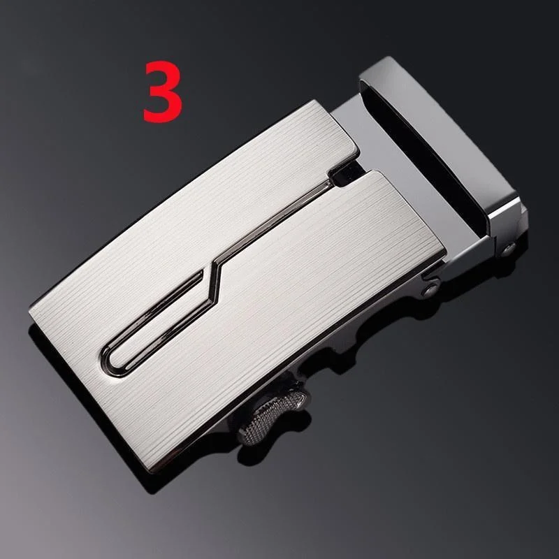 Cintura in pelle da uomo con fibbia automatica in lega di metallo con fibbia di ricambio per pantaloni eleganti Accessori per cinture casual da lavoro