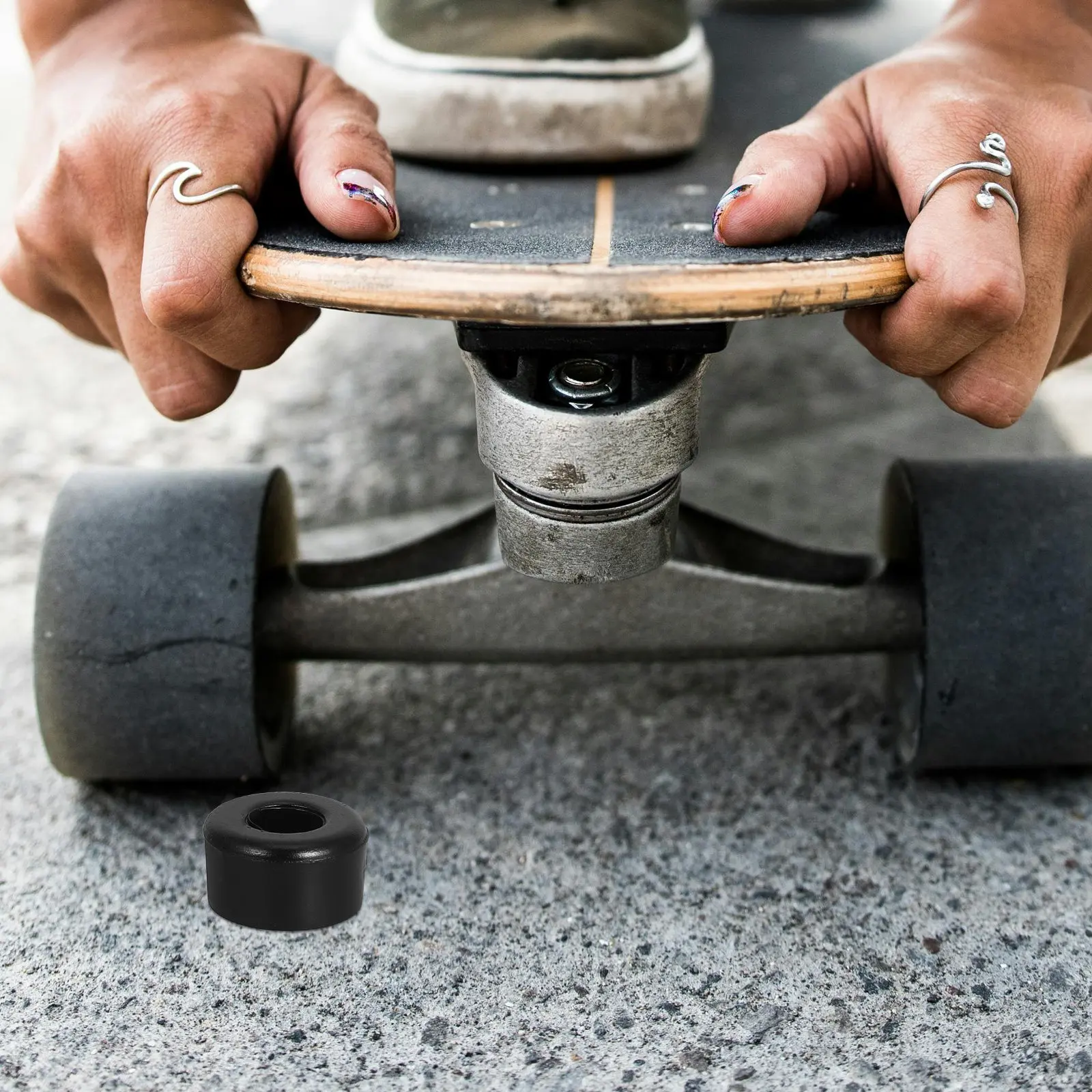 

10pcs Roller Skate Shock Absorber Pads Double Row Pu Cushion For Universal Skating Stability Quad Skates Riser Pad Skateboard