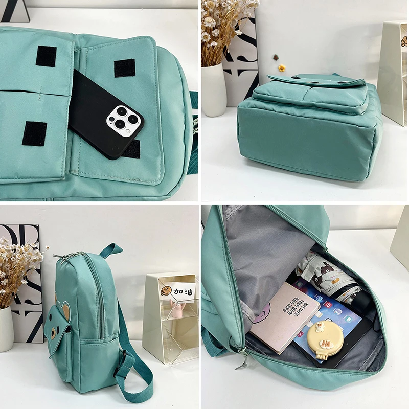 리틀 베어 배낭 만화 대용량 학생 배낭, 일상 출퇴근 여행, 남녀공용 사용