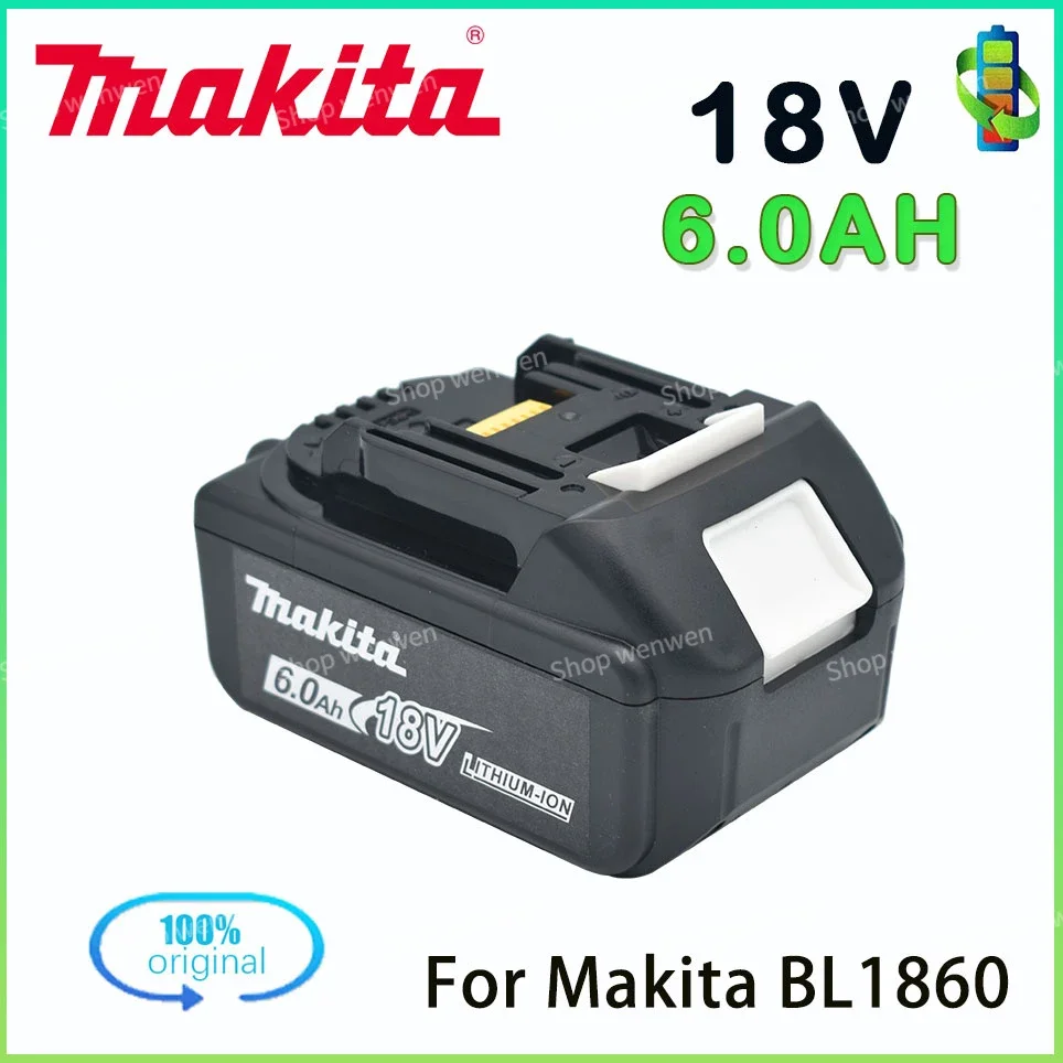 

Makita 100% оригинальный 18V 6.0Ah перезаряжаемый электроинструмент батарея светодиодный Литий-ионная Замена LXT BL1860B BL1850 BL1840