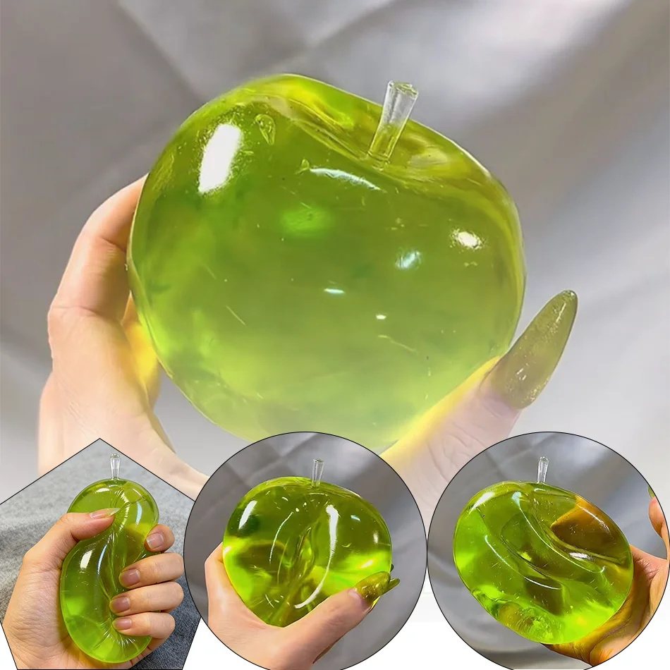 Green Apple Blue Maltose Squishy Toys Anti Stress Sensory Fidgets Toy Soft Simulated Transparent Slow-rebound Decompression Toy