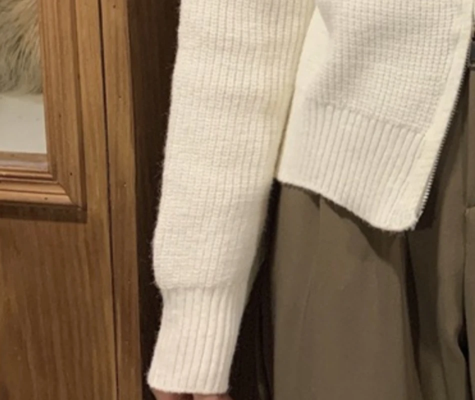 

Женский шерстяной вязаный свитер, кардиган с отложным воротником, осень/зима, толстые топы, кашемировая мягкая куртка на двойной молнии