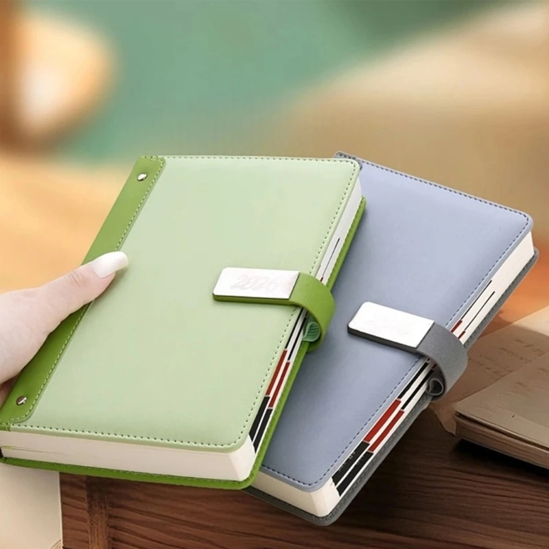 2026 Leather Academic Planner Notebook Daily Journal with Closure Elastic Pen Slots For Scheduling 8.26x5.7Inch 896C