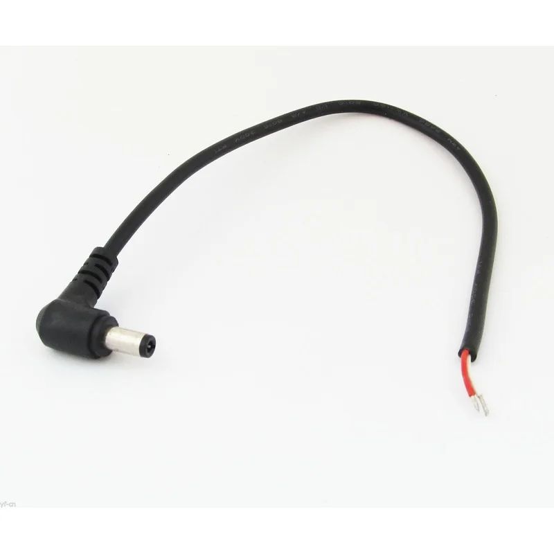 50pcs 2.5mm 1ft 5.5x2.5mm CCTV DC Power Plug Right Angle 90D Single Cord Cable