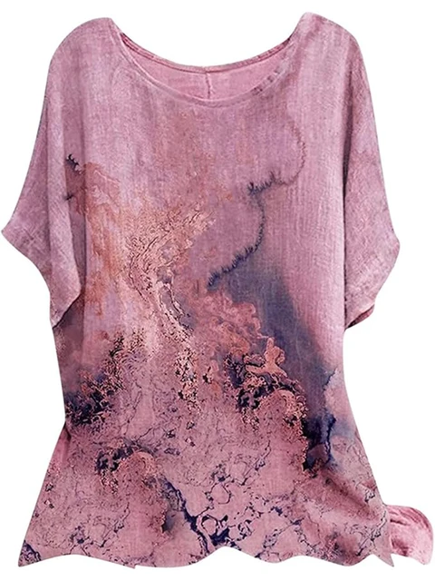 Damskie bluzki plus size na lato z krótkim rękawem, okrągłym dekoltem, luźne bluzki z kwiatowym nadrukiem, codzienne T-shirty, bluzy z kapturem.