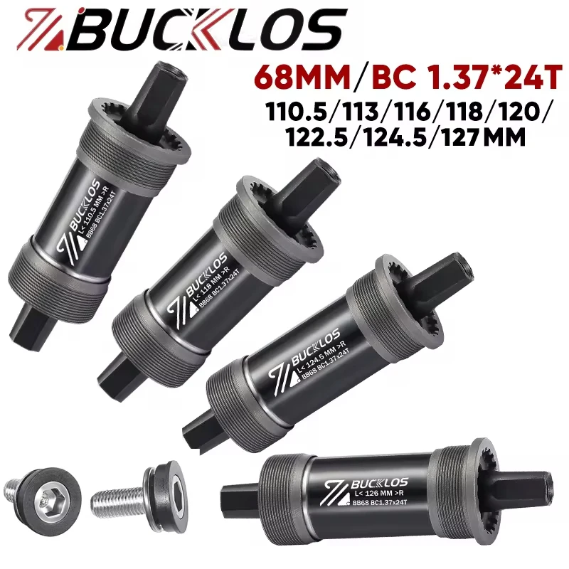 BUCKLOS MTB Bottom Bracket Square Taper BB68 Bicycle BSA 68 Threaded Bottom Bracket 110.5 113 116 118 120 122.5 124.5 127mm