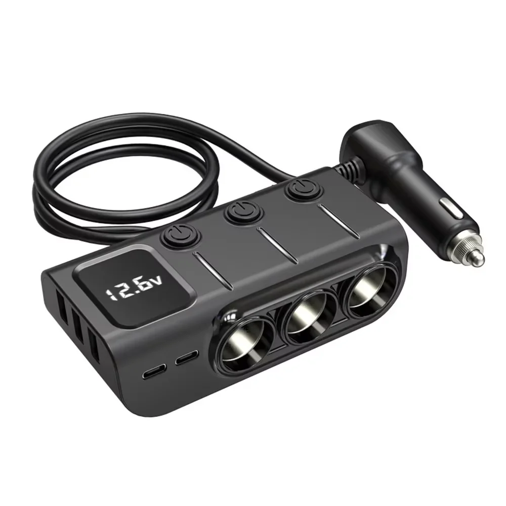 

Автомобильный адаптер-разветвитель 3-в-1 с тремя USB-портами и прикуривателем, 120 Вт, 12В/24В, с LED-индикатором, быстрое зарядное устройство для iPhone, GPS, видеорегистратора