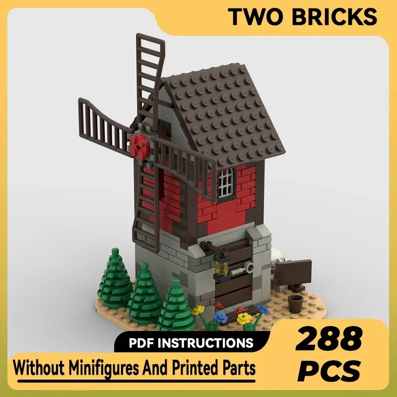 Medieval Street View Model Moc Building Bricks Farmer's Windmill Technology Modular Blocks Gift Christmas Toys DIY Sets Assembly