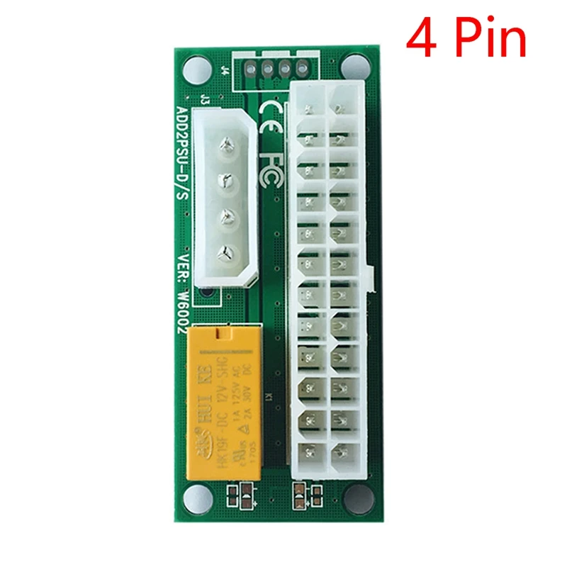 2PCS Dual PSU Adapter ATX 24Pin To 4Pin Power Sync Starter Card ADD2PSU Riser Adapter Extender For BTC Miner Mining