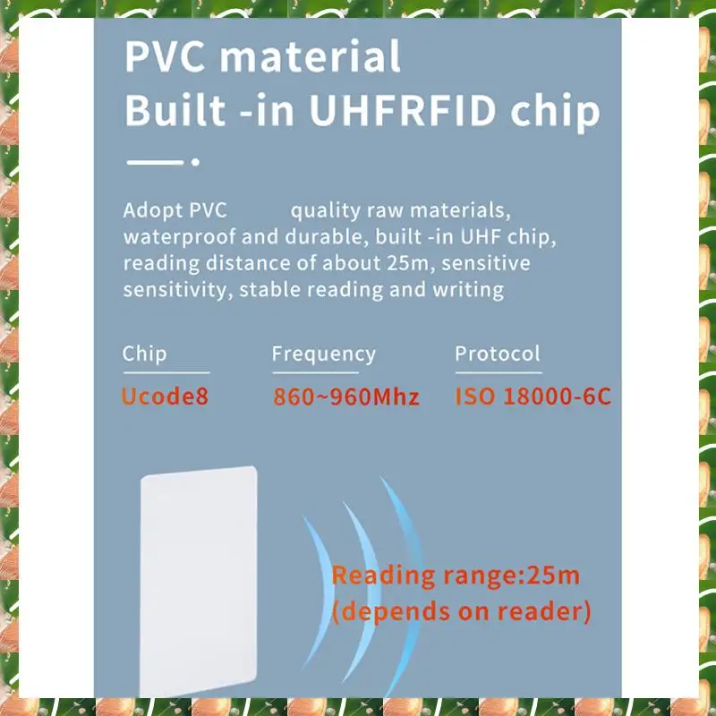 

JAJA 100 шт. UHF 860-960 МГц дальность считывания белая карта 85,5X54x0,8 мм электронные аксессуары для управления доступом