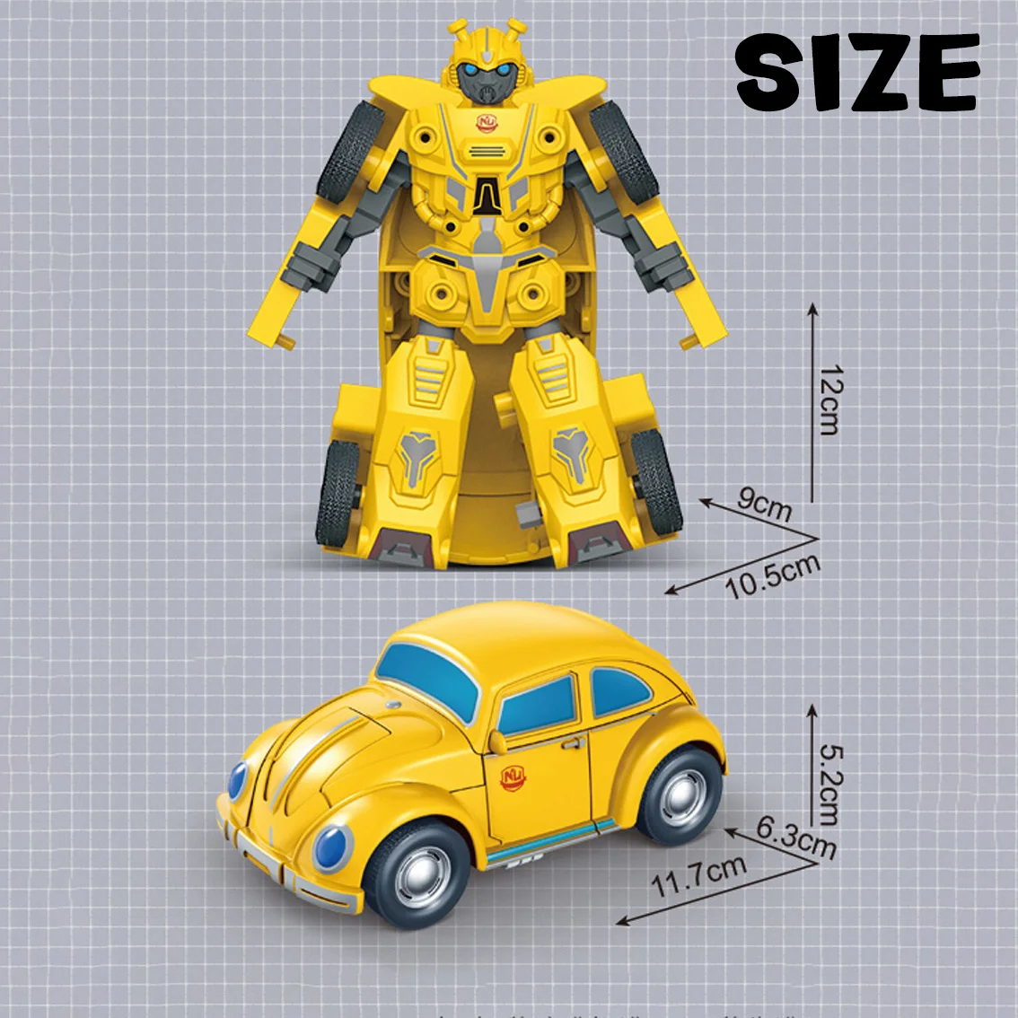Transformerende autorobot, transformerende vintage autorobot, traagheidsauto voor kinderen, jongen en baby transformeert in politiespeelgoed