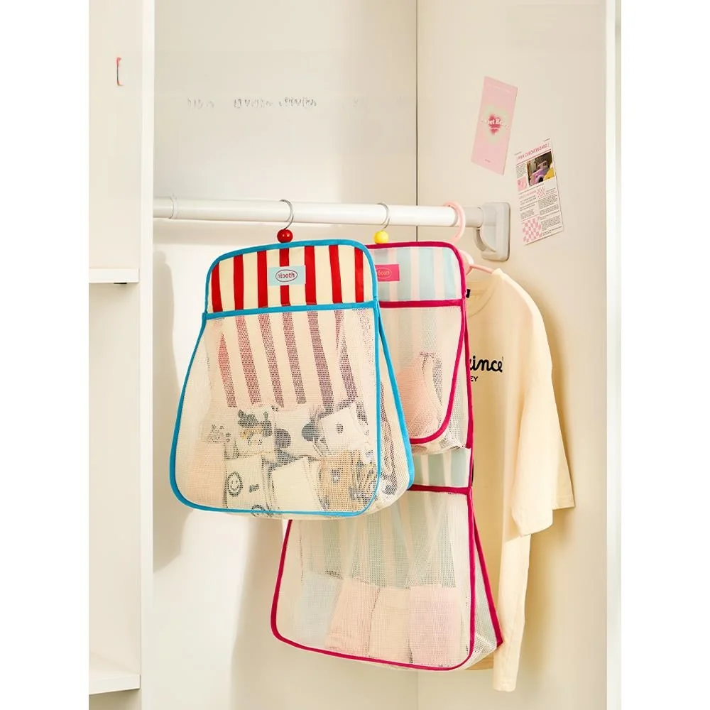 

Hanging Storage Bag for Underwear Socks Student Dormitory Home Closet Net Pocket Organizer Bag Fabric Type Storage Bag