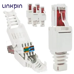 Conector de cabeza de cristal sin blindaje RJ45 CAT6, conectores de red UTP sin presión, Cable de Hardware Ethernet, sin crimpado, múltiples herramientas