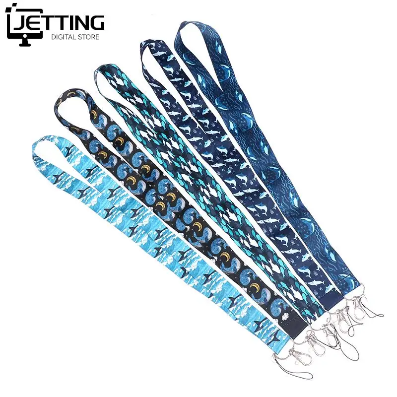 1pc Whale Shark Cute Lanyard Keychain ID Card Pass Gym Mobile Phone USB Badge Key Ring Holder Neck Straps Nurse Accessories