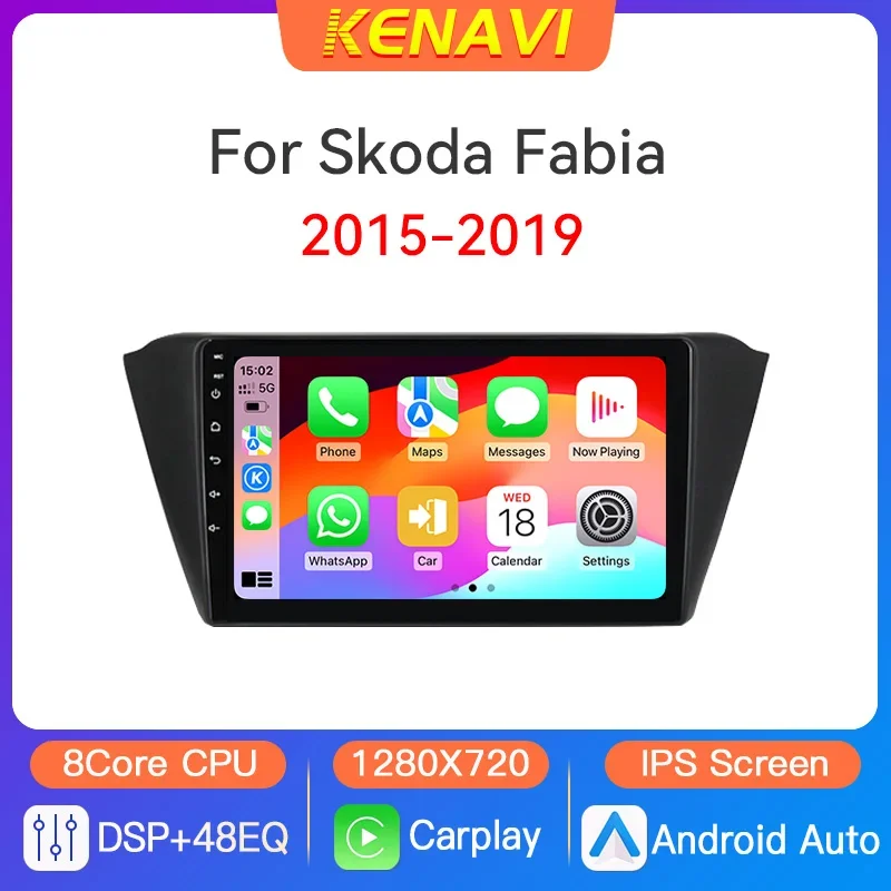 

Car Stereo Radio Multimedia Video Player For Skoda Fabia 3 III 2015-2019 GPS DSP FM Wireless Carplay Android Auto 2Din Head Unit