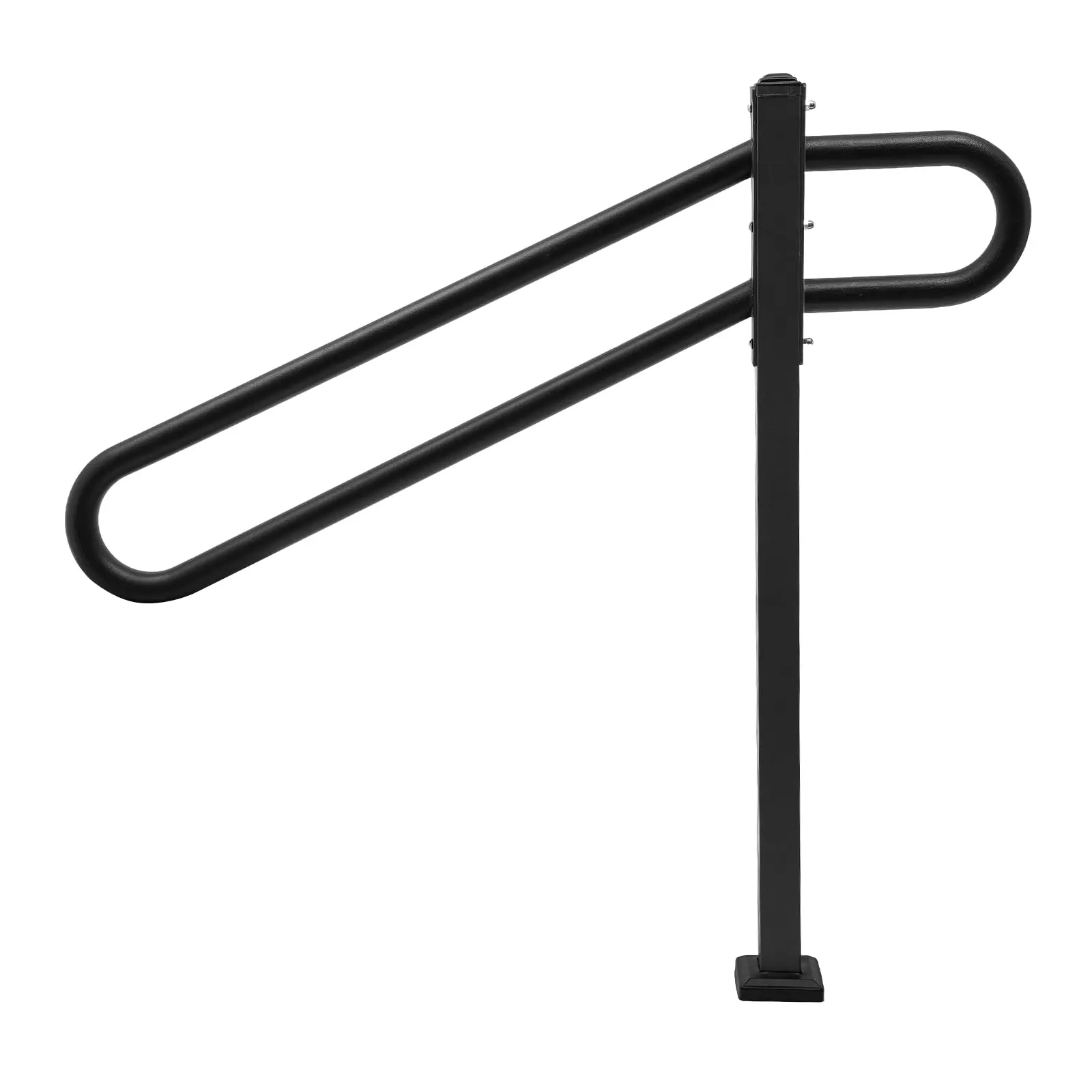 

Single Post Handrail, 28 Inches - 8.5 Inches L X 35.5 Inches H Wrought Iron Outdoor Handrail for 1-3 Steps