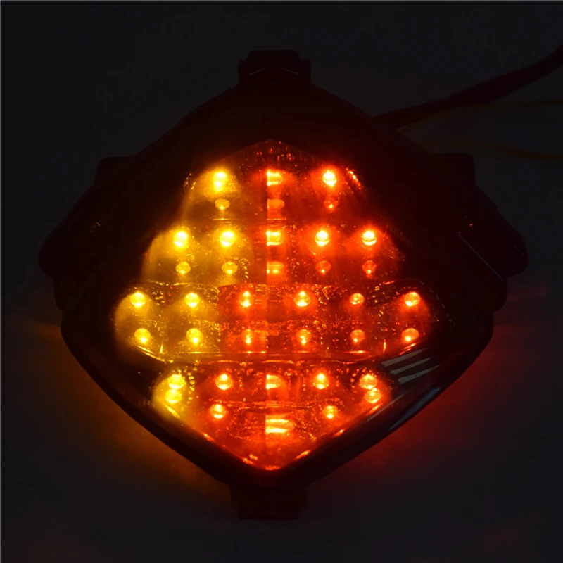 WAASE Chrome Led Rear Taillight Tail Brake Turn Signals Indicator Integrated Light For YAMAHA YZF R1 RN12 2004 2005 2006